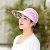 

Women s Summer Visor Hat Large Brim Foldable Pearl Sun Hat UV Protection Outdoor Lightweight Sun Cap фіолетовий