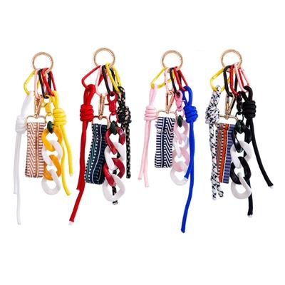 Braided Rope Phone Strap Stylish Nylon Cord Keychain for Women Elegant Bag Charm Handmade Accessory for Handbag Wallet