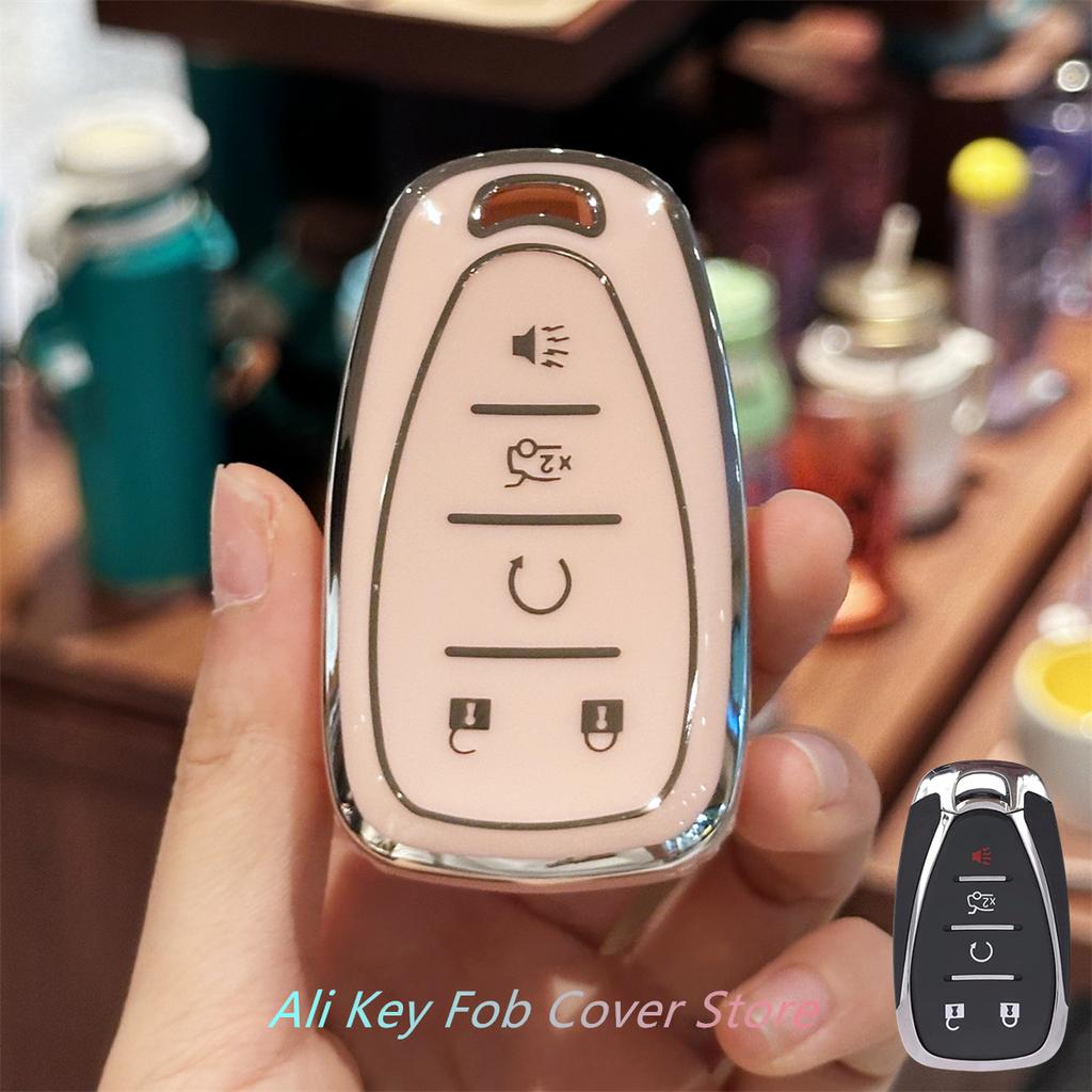 Key Fob Cover with Keychain Lanyard for Chevy Malibu Camaro Blazer Cruze Sonic Volt Equinox Spark Remote Key Vehicle Accessories