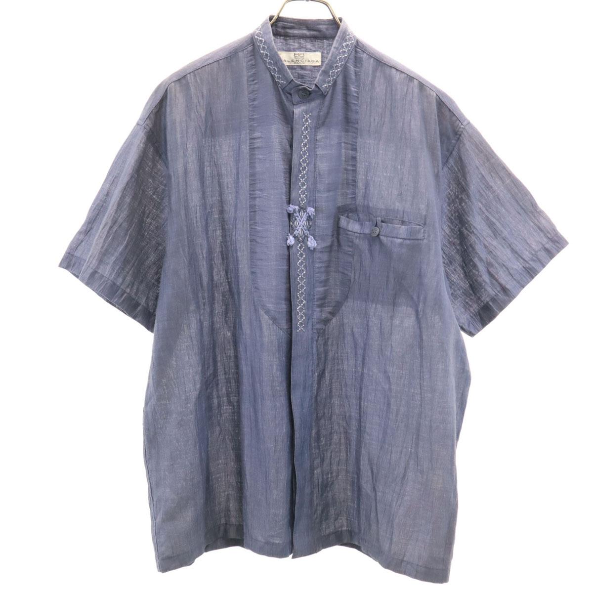 

BALENCIAGA SPORT 90-х годов Старая Футболка с коротким рукавом Машинная стирка Воротник-стойка Мужская Б/У