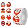 Simamile Daruma Sticker Japanese Traditional Culture Label Gift Seal DIY Scrapbook Envelope Water Bottle 500 Sheets Stationery Office Supplies