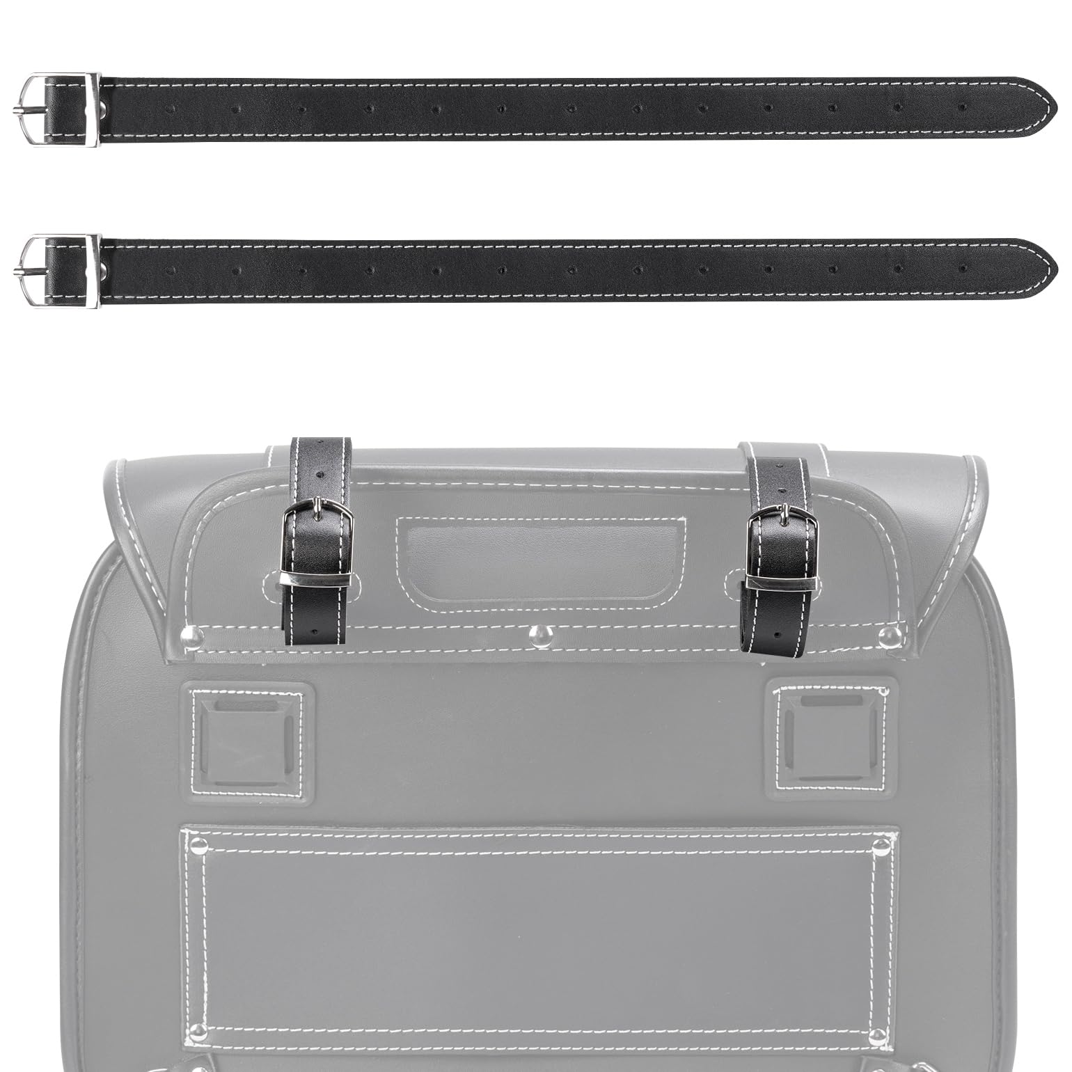 

KEMIMOTO Motorcycle Saddlebag Synthetic Leather Fixing Set of Repair Part for Mounting Side Bags Belt, Belt, 2,