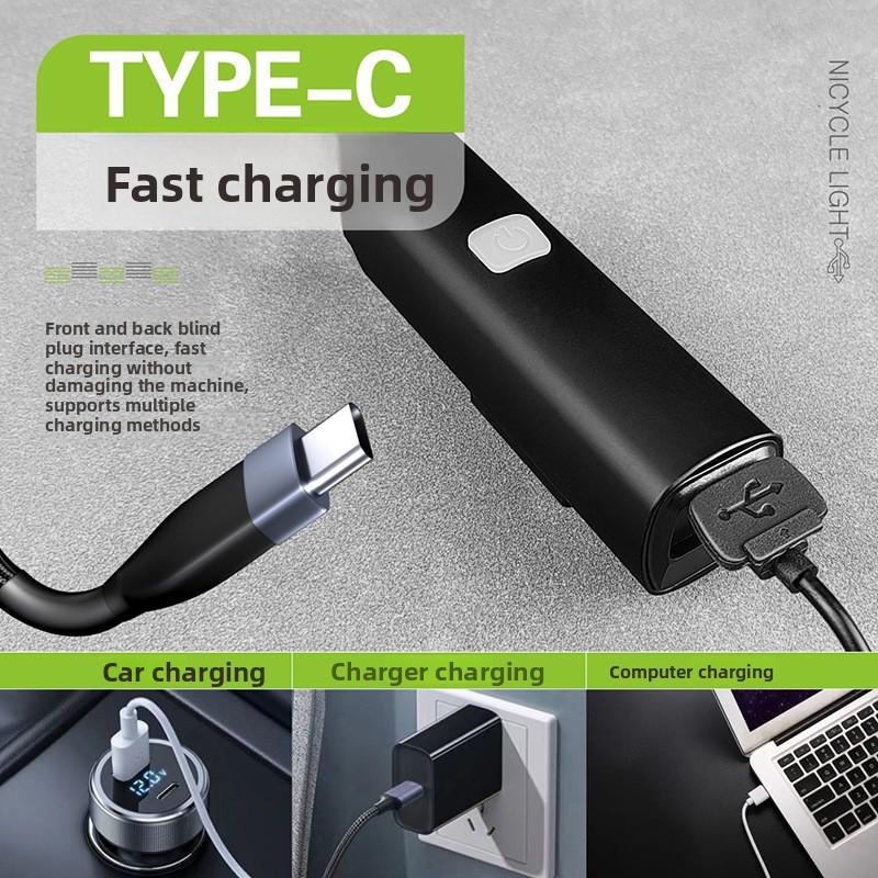 All-aluminum Highlight Charging Cycling Headlights Bicycle Lights Mountain Bike Headlights