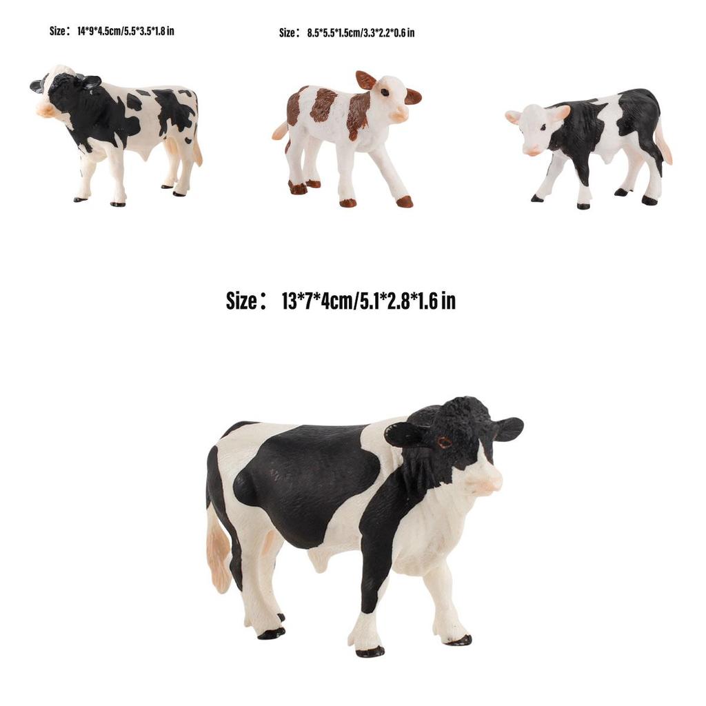 Educational Toy Animal Model Simulation Farm Animal Figures Kid's Gift Plastic Material Cow Category 14x8cm Size