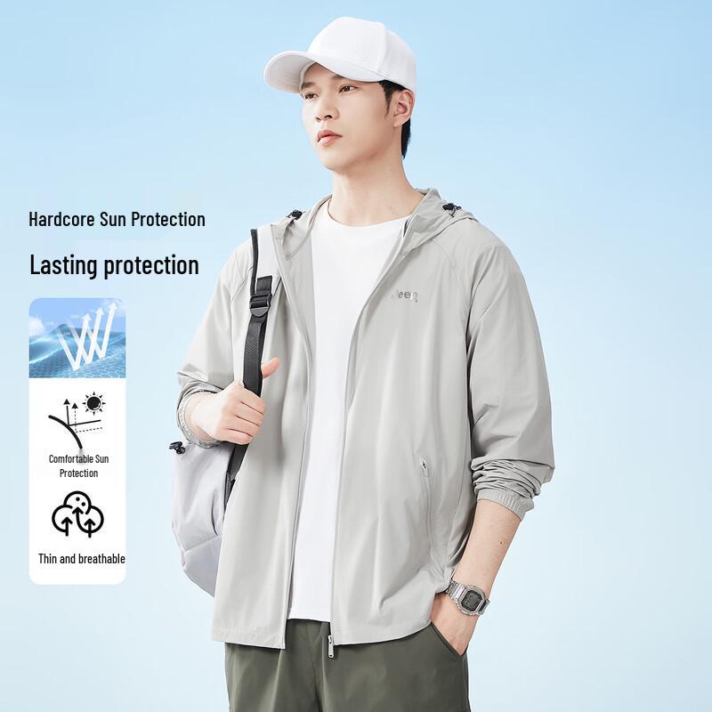 

JEEP Men s Hooded Outdoor UV Protection Jacket 2XL