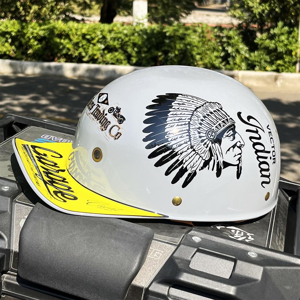 Retro Half Covered Helmet Men's Riding Portable Outdoor Helmet Vintage Graffiti Bicycle Cross-country Accessories