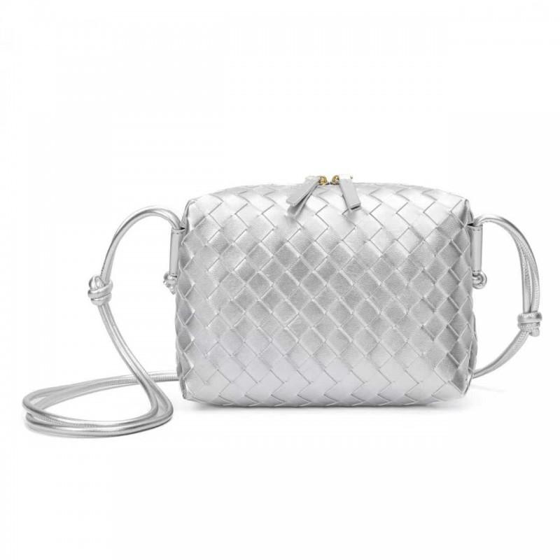 Handwoven Mini Square Crossbody Bag Women Soft PU Leather Shoulder With Zip Urban Chic Style