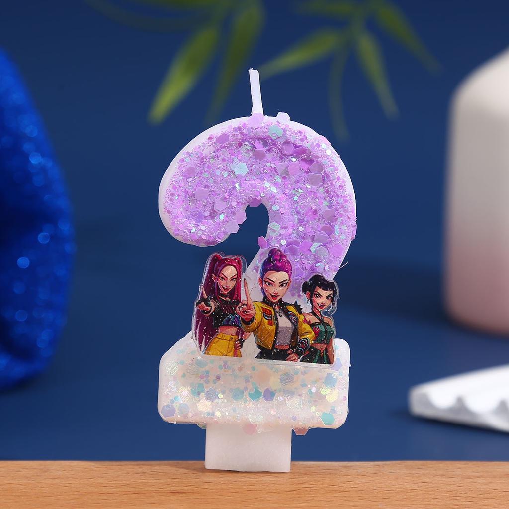 NEUE 0-9 Kerze für KPop Dämonenjäger Digitale Kerze Kuchendekoration Numi Mira Zoe Kuchentopper Geburtstagsparty Kuchendekoration