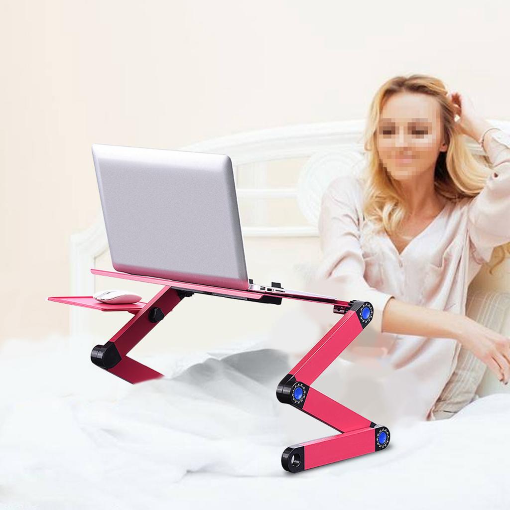 360 Degrees    Foldable Laptop Desk Table Stand Holder wCelsius Cooling Dual Fan Mouse Boad Black