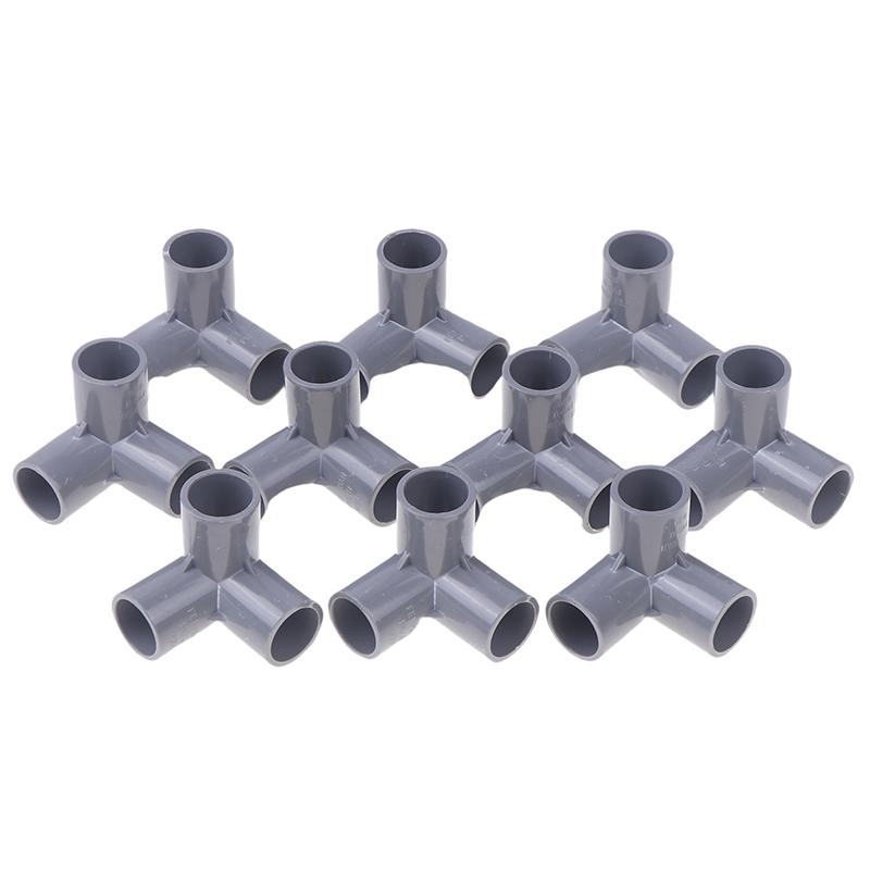 10Pcs Pvc Elbow 3 Way Pipe Fittings Pvc Garden Right Angle Tee Corner Joint Tent Feet Corner Center Connector