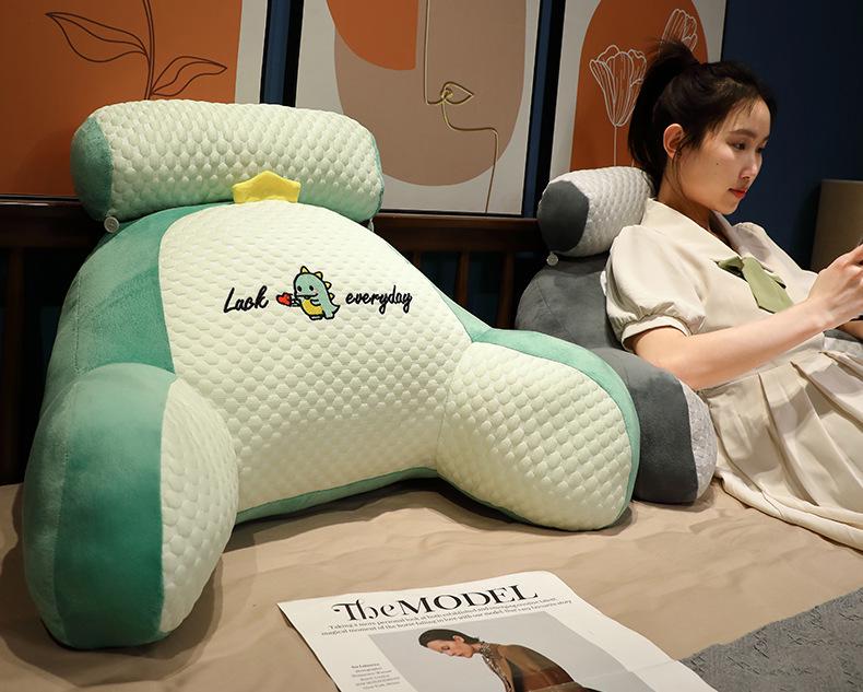 Large Soft Bed Backrest and Headboard Cushion - Ice Beans Pillow for Sleeping and Lounging