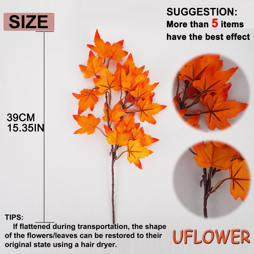 Artificial Canadian Maple Leaves Flower Arrangement Fall Thanksgiving Harvest Decor Home Party Wedding Centerpieces Decoration