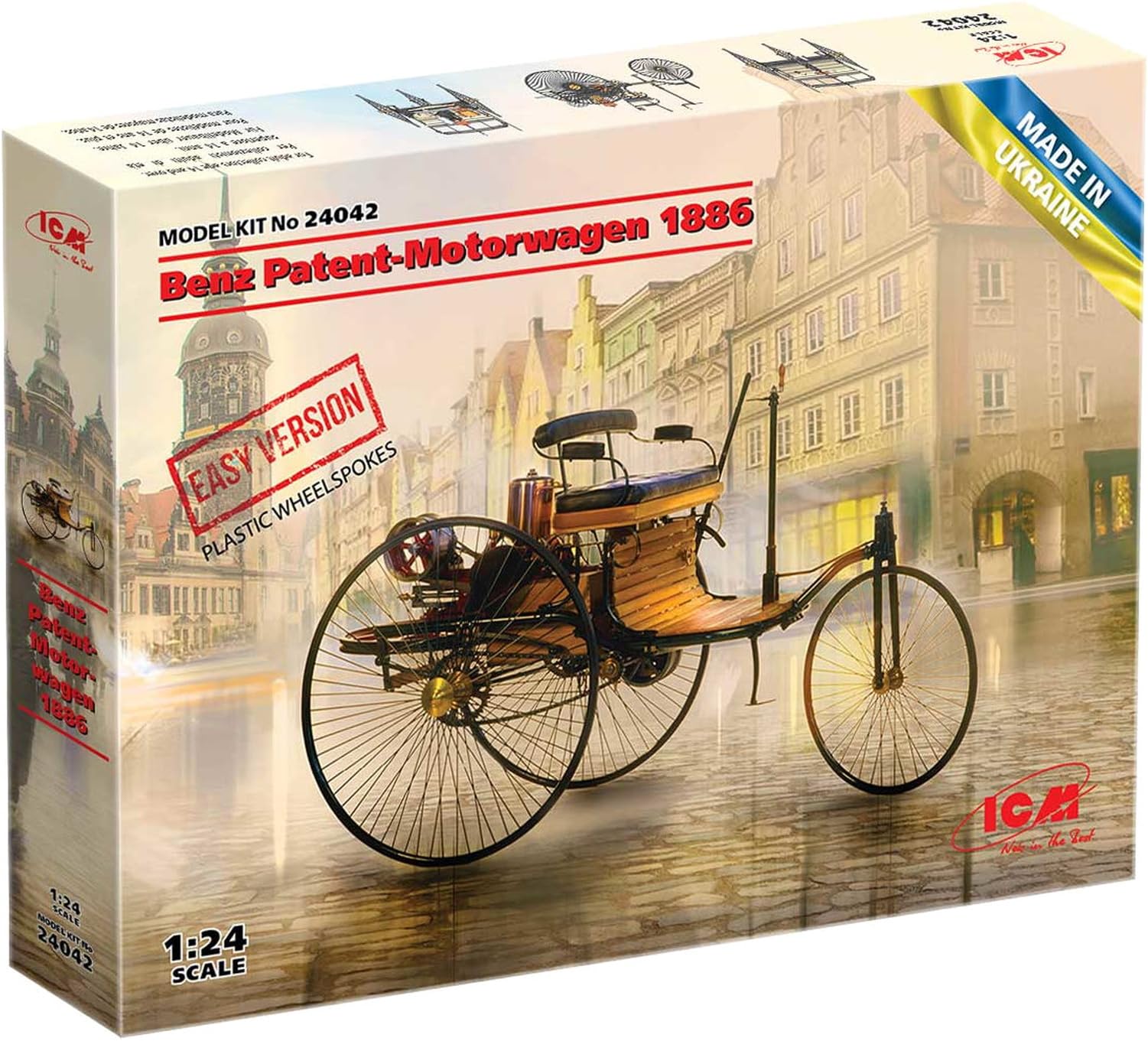 

ICM ICM Benz Patent Motorwagen 1886 Пластиковая модель 24042 1/24 (Легкий комплект)