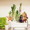 Charming Vegetable Wall Stickers with Expressive Faces for Home Decoration PVC Self-Adhesive Finish