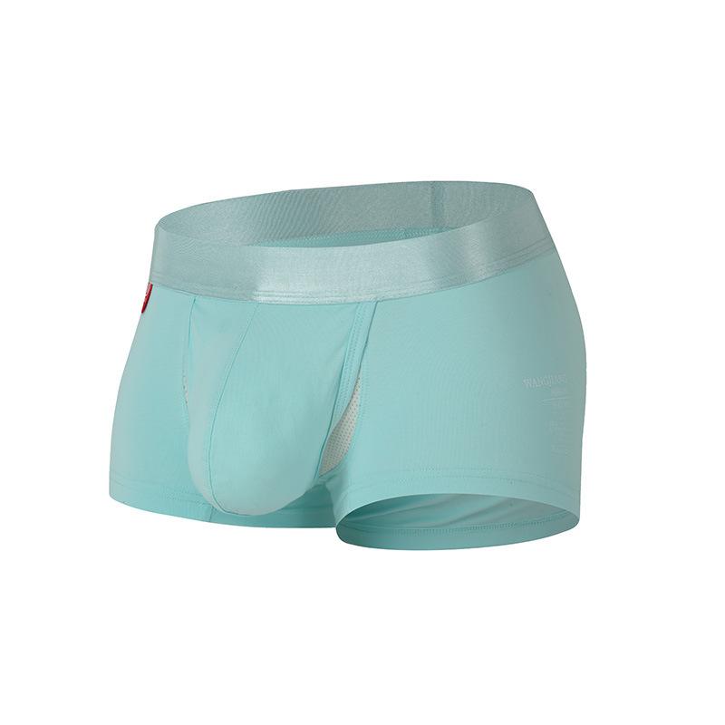 Boxers pour hommes Printemps et Été Couleur Unie U Convexe Séparé Espace Silo Coton Respirant