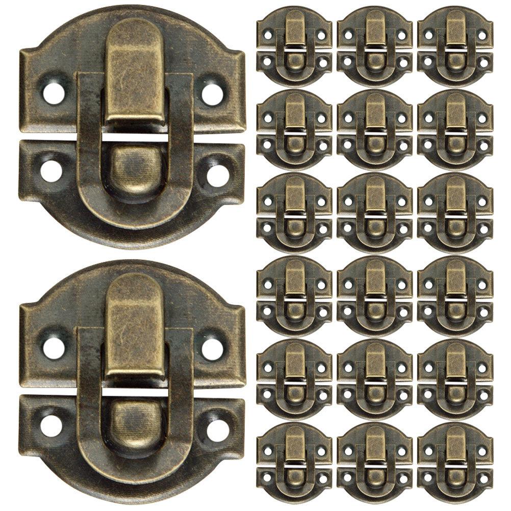 30Pcs Wood Box Latch Vintage Iron Cabinet Hasp Latch Replacement for Jewelry Boxes Chest Toolbox Buckle Lock