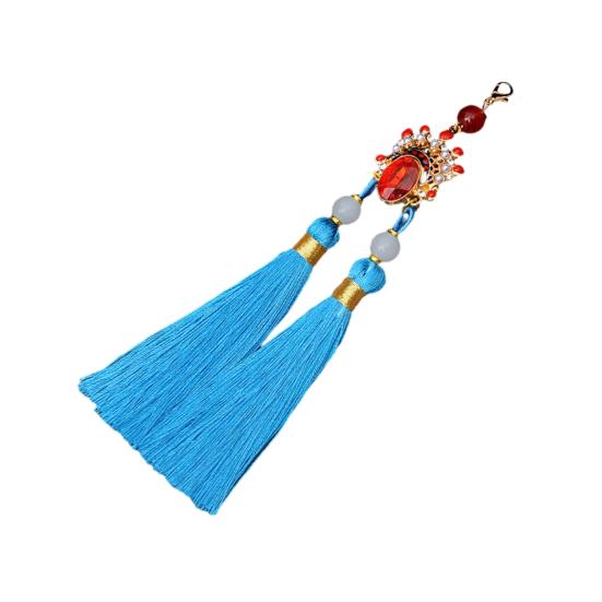 Tassel Pendant Facial Makeup Opera Car Decoration Hanging Accessories with Imitation Pearls Decor Hanfu Decoration