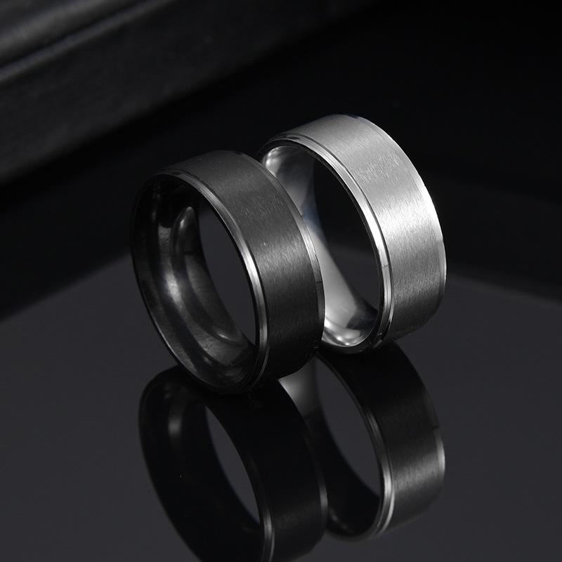 European and American Jewelry Men's Matte Black Plated Simple Fashion Ring