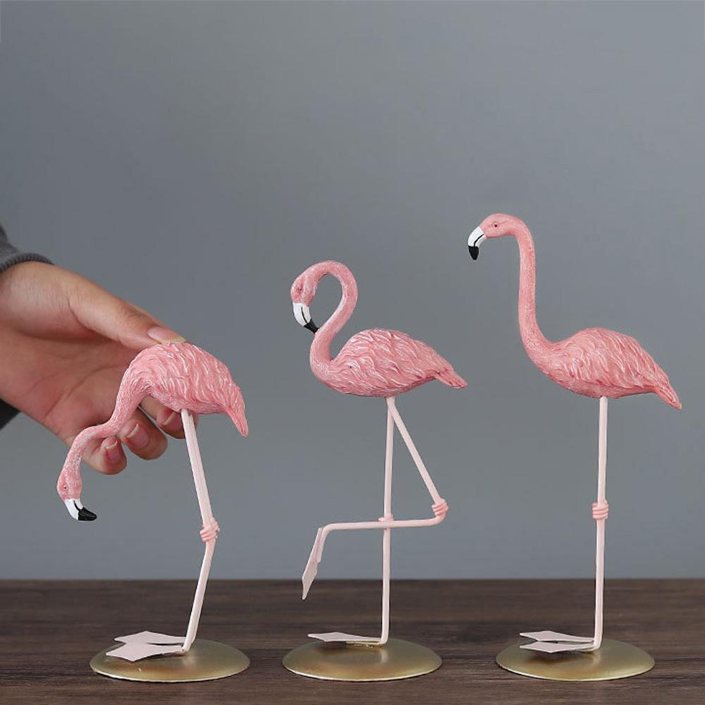 Miniature Office Craft Wedding Home Decoration Animal Statue Desk Ornament Flamingo Figurine