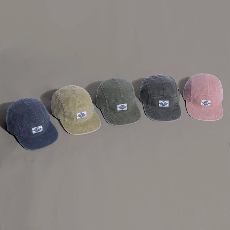 22SS Vintage Mountain Five-Panel Cap: American Heavyweight Washed, Soft Top, Flat Brim, Duckbill Style Japanese Baseball Hat
