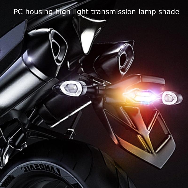 LED Lights for Motorcycle Bicycles 14 LED Adhesive Waterproof Flashing Lights Hazard Warning Light