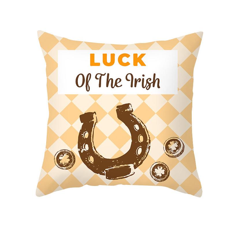 St. Patrick's Day Pillow Cover Nordic Ins Pillow Green Four-leaf Clover Sofa Cushion Cover Pillow Cover