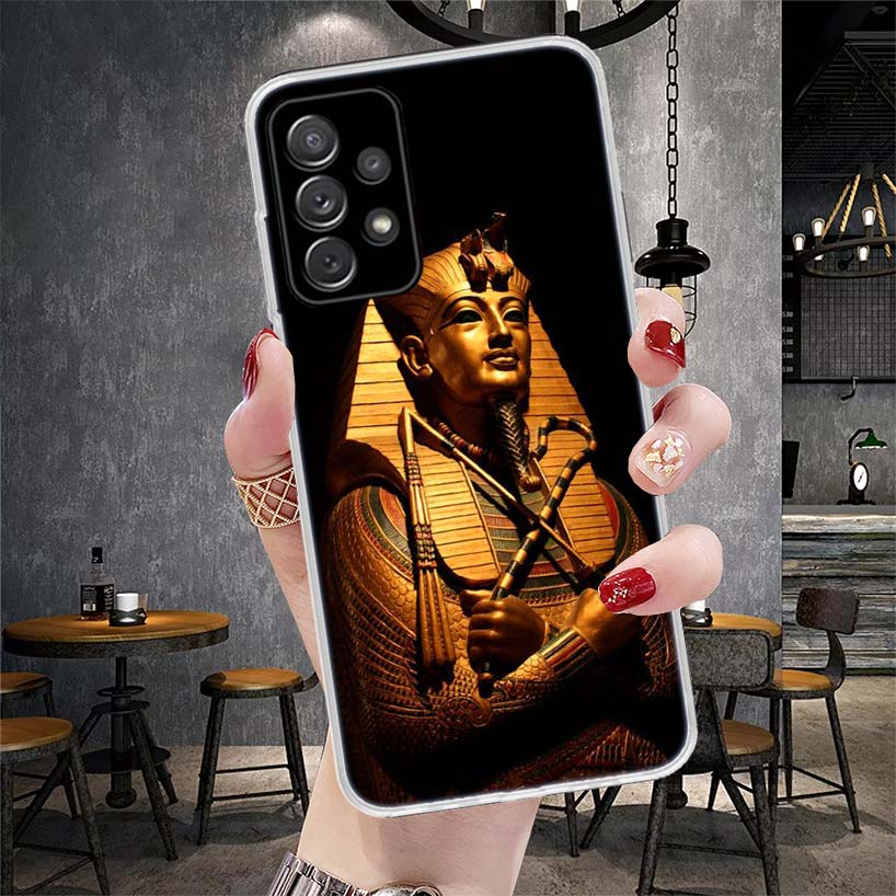 Egypt Nefertiti Anubis Ankh Pharaoh Soft Phone Case For Samsung Galaxy A13 A14 A15 A16 A17 A53 A54 A55 A56 A57 A33 A34 A35 A36 A