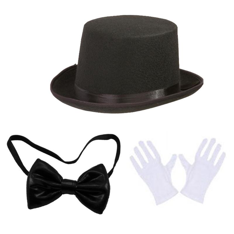 Party Magician Accessory Bundle Includes Cape Hat Wand Bows Tie for Cosplay Fun