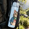 1PC Scarf Gentle Cat Cartoon 750ml Color Plastic Sports Water Bottle Leakproof Flip Straw Lid Suitable for Sports Office Home Use