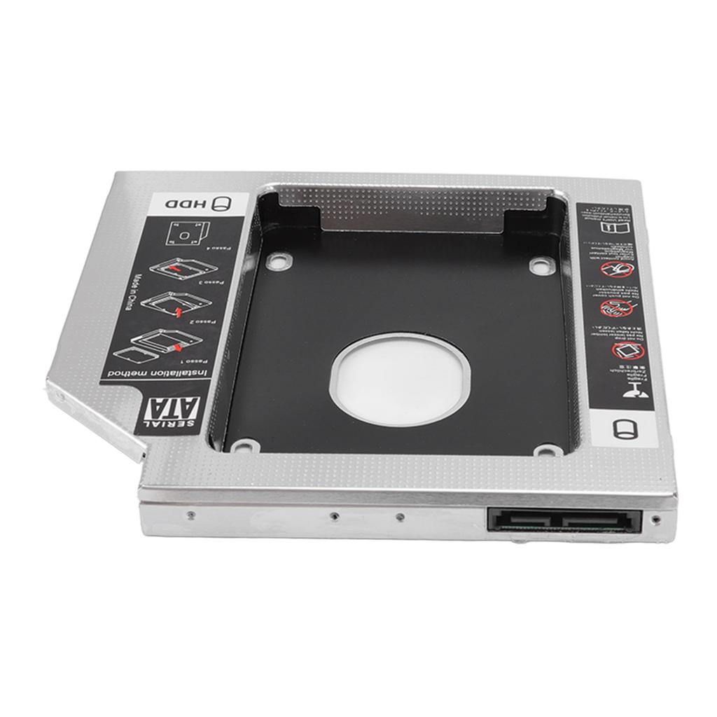 SATA to SATA 2nd HDD SSD Enclosure 2 Channel Protection Hard Drive Caddy Case Tray for 12.7mm CD