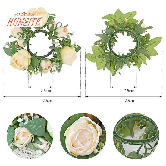 2ks Realistický svícen věnec, umělý věnec pro domácnost