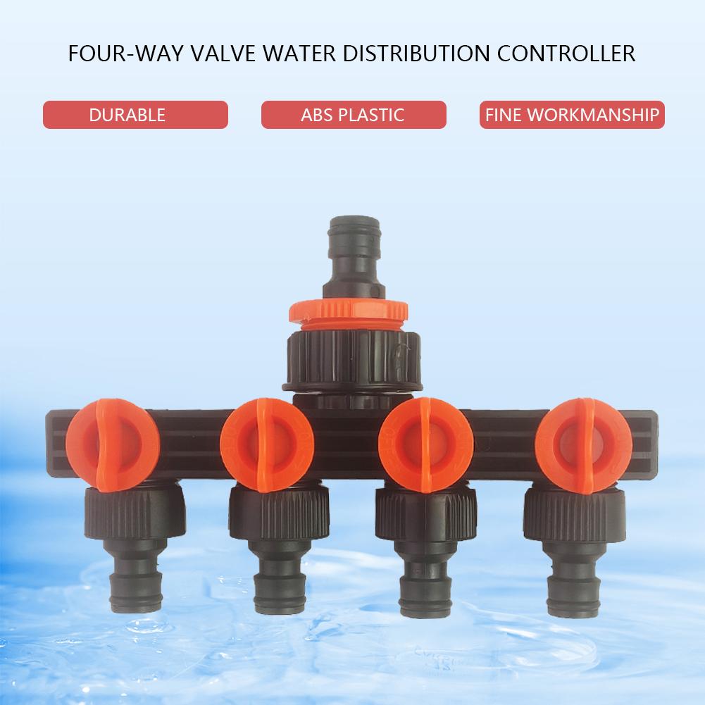 4-Way Tap Adapter Removable Garden Hose Splitters  Four Independent Switches for Outdoor Sprinkler Drip Irrigation System
