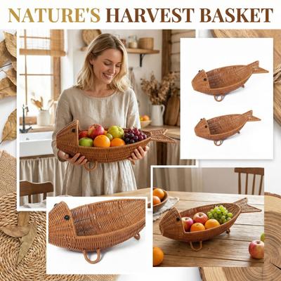 Obstteller, Rattan-Geflecht-Aufbewahrung, Niedlicher Schreibtisch-Geflecht-Brotkorb, Aufbewahrungskorb für Wohnzimmerküche, Snack-Aufbewahrungskorb