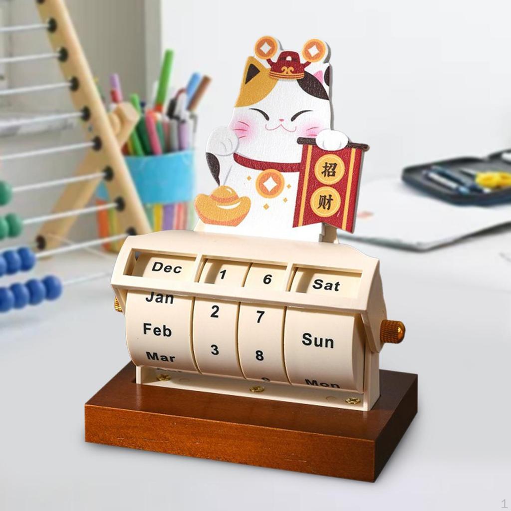 Desk Calendar Flip Daily Use Rotate for Farmhouse