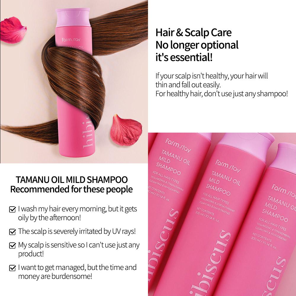 Farmstay Tamanu Oil Mild Shampoo Hibiscus 300ml