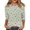 3/4 Sleeve Shirts For Women  Print Graphic Tees Blouses Casual Plus Size Basic Tops Pullover