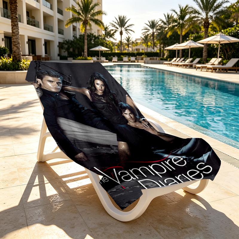 The Vampire Diaries Print Beach Towel Design, Soft, Lightweight. for Home Bathroom, Spa, Pool, Yoga, Surfing, Camping, Gift for Family, Friend