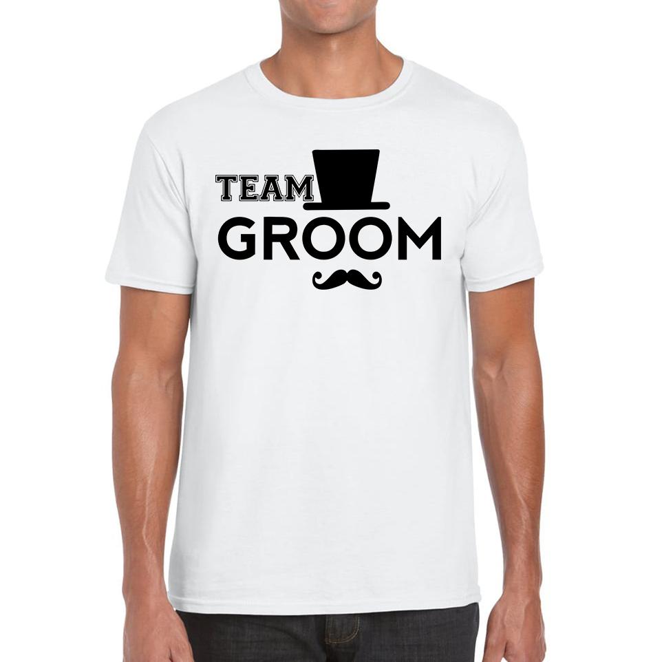 

Team Groom Moustache Stage Party Funny Wedding Engagement Groom Stage Parties Mens Tee Top L