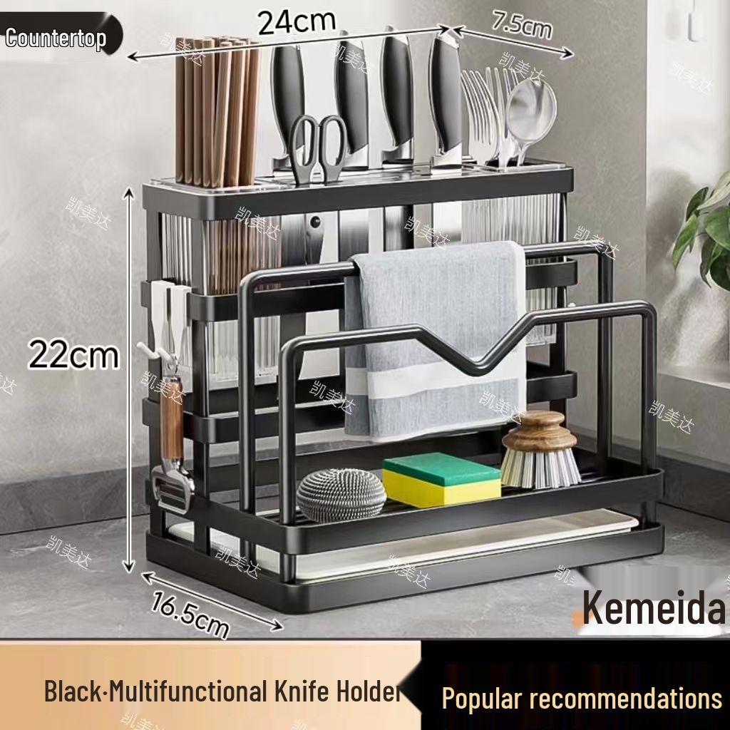 Multifunktionaler Küchenmesser-, Essstäbchen- und Schneidebretthalter