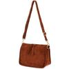 Women's Leather Messenger Bag, Suede Trunk