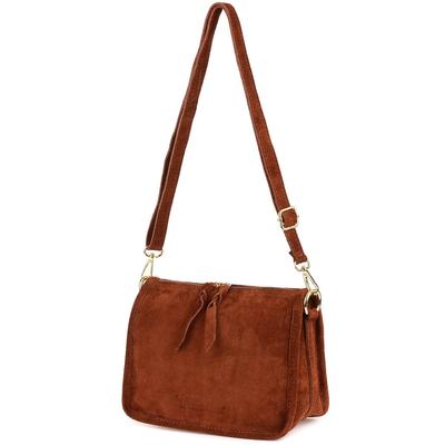 Women's Leather Messenger Bag, Suede Trunk