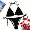 European and American Sexy Swimsuit Strap Digital Printing Bikini Three-Point Beach Swimsuit