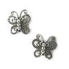 Les Trésors De Lily [M7147] - Aged Silver 'Butterflies' Earrings
