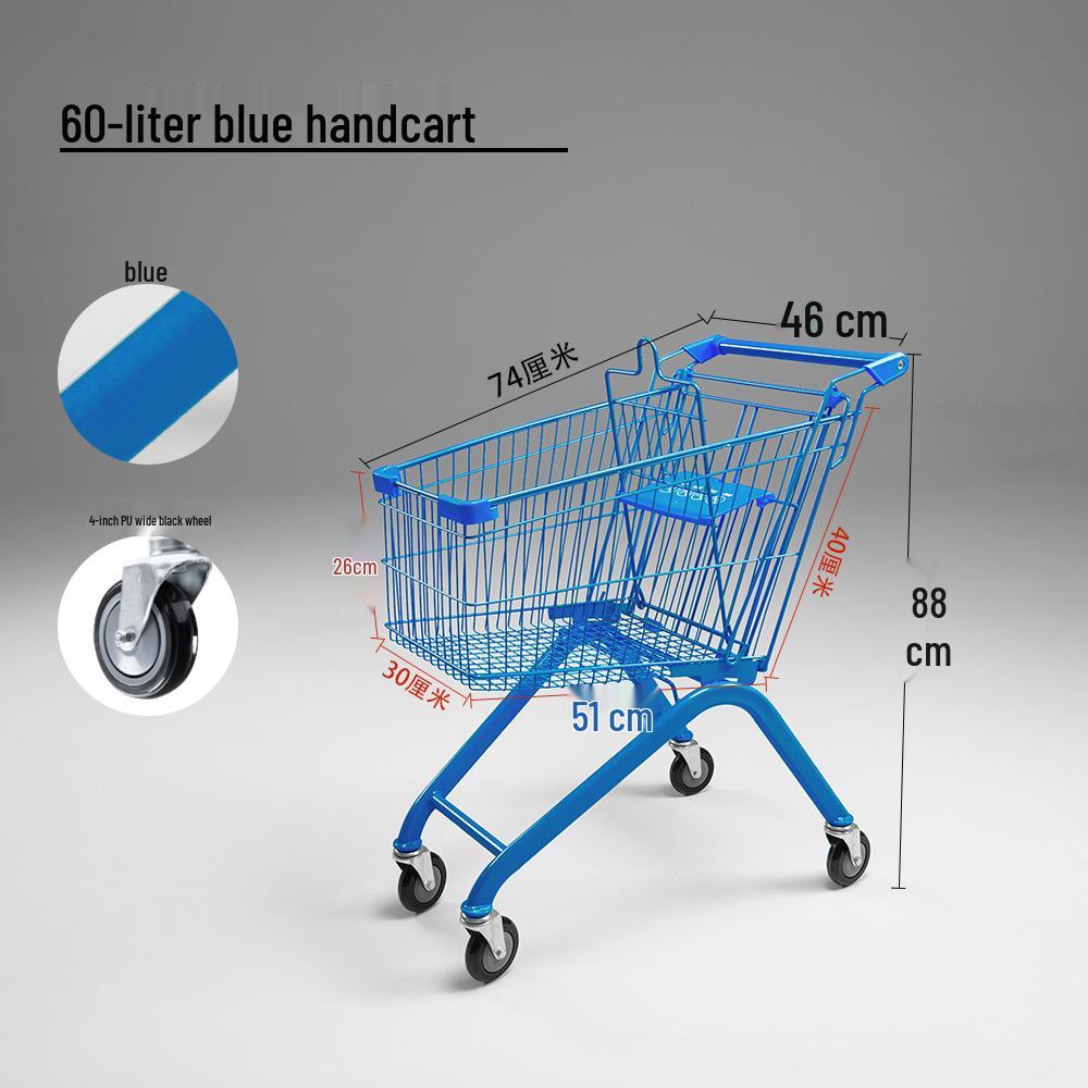 60L Pink Shopping Cart Trolley for Supermarkets, Malls, Warehouses, and Convenience Stores