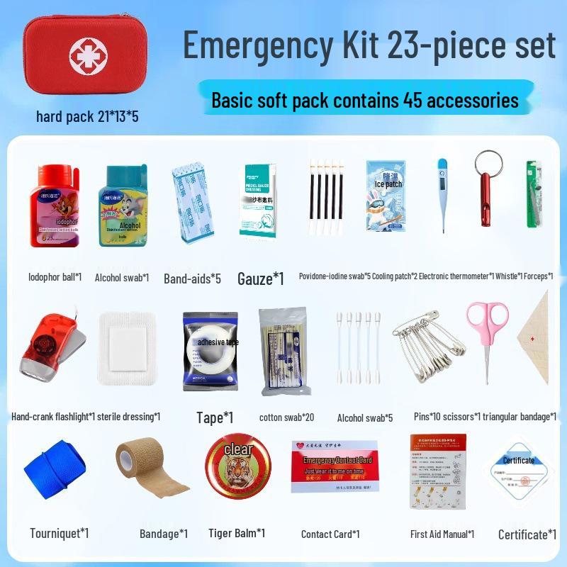 Portable Hard Shell First Aid Kit - Complete Set for Home, Car, Outdoor, and Emergency Use