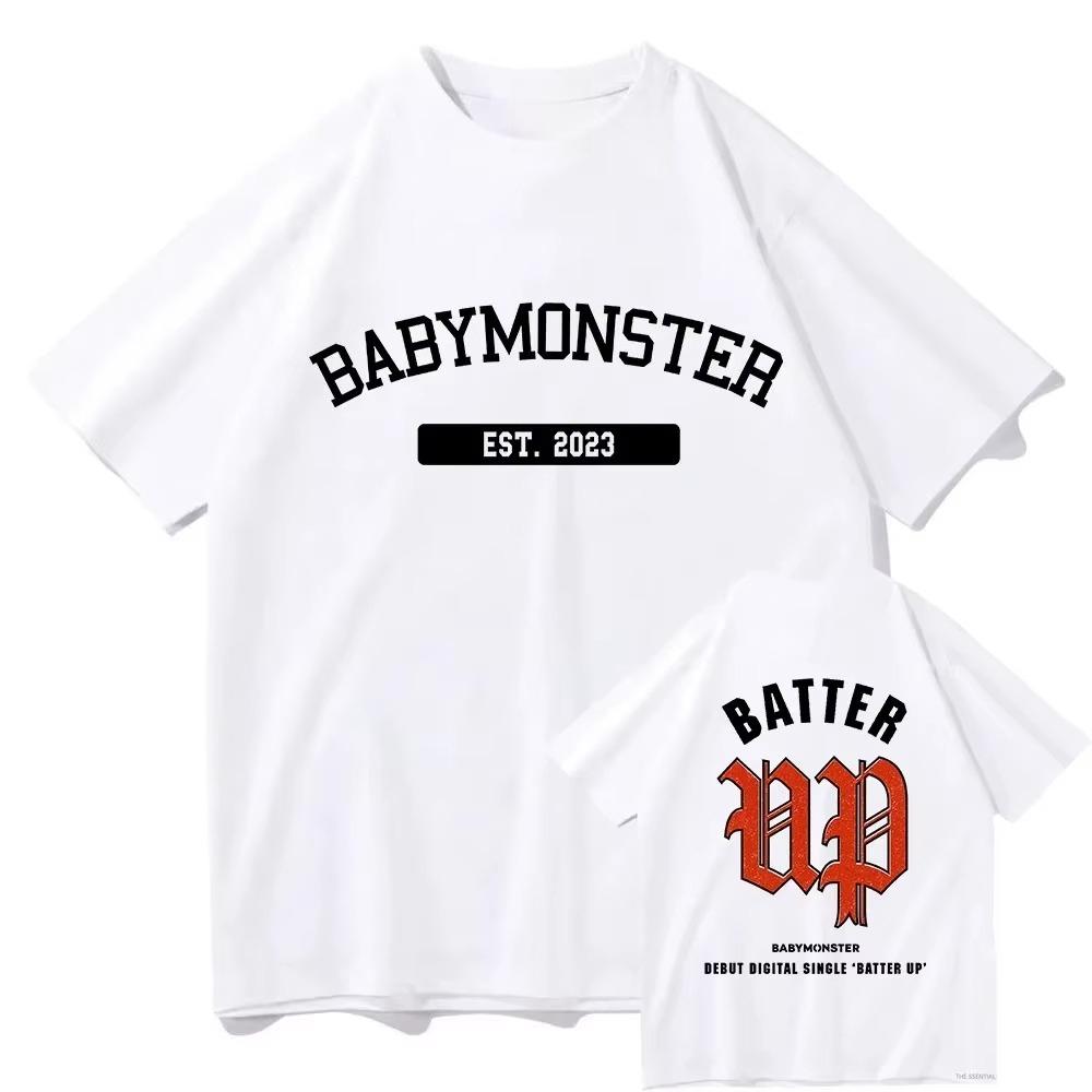

2025 New Babymonster Batter Up TShirts Baby Monster Men/Women T Shirt Aesthetic T-Shirt Unisex High Quality Tees Vintage Clothes 4XL