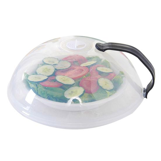 Microwave Splash Proof Cover for Food 10.24 Inch Clear Microwave Lid with Handle Fits Standard Dinner Plates And Bowls BPA-Free Dishwasher Safe