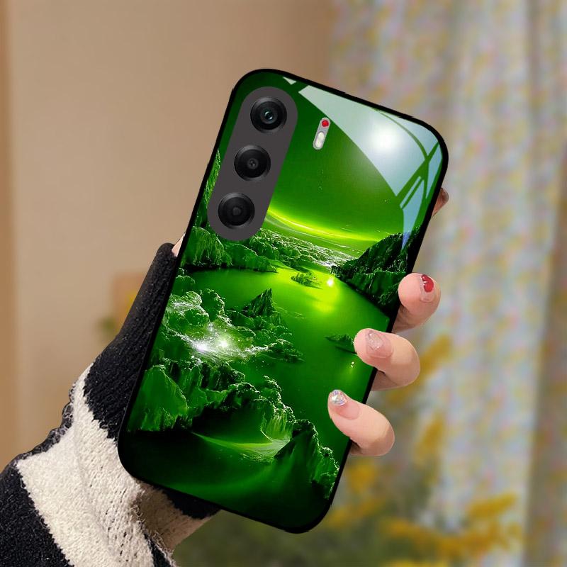 Capa à Prova de Choque Para Tecno Camon 40 Pro 5G Vidro Temperado Traseiro Capa de Celular Camon40Pro Camon 40Pro 5G CM7 Capa Dura Shell Coque