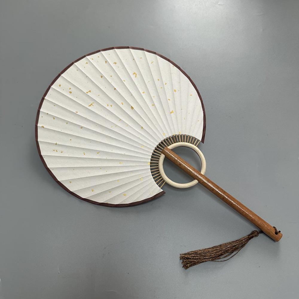 Vintage Chinese Style DIY Fan Classical Round Fan Portable DIY Xuan Paper Fan  Room Decorations
