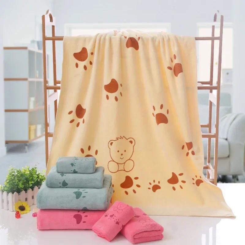 1pc Ultra Fine Fiber Pet Bath Towel (70x140cm), Absorbent Quick Drying Printed Cartoon Swimming Towel, Beach Towel, Sauna Towel